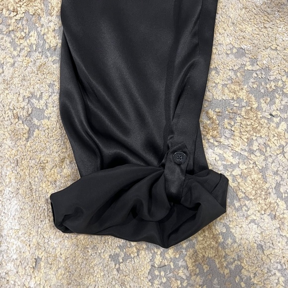 NWT Vintage Emanuel Ungaro 100% Silk Black Cargo Pants Size 12 - Picture 9 of 14